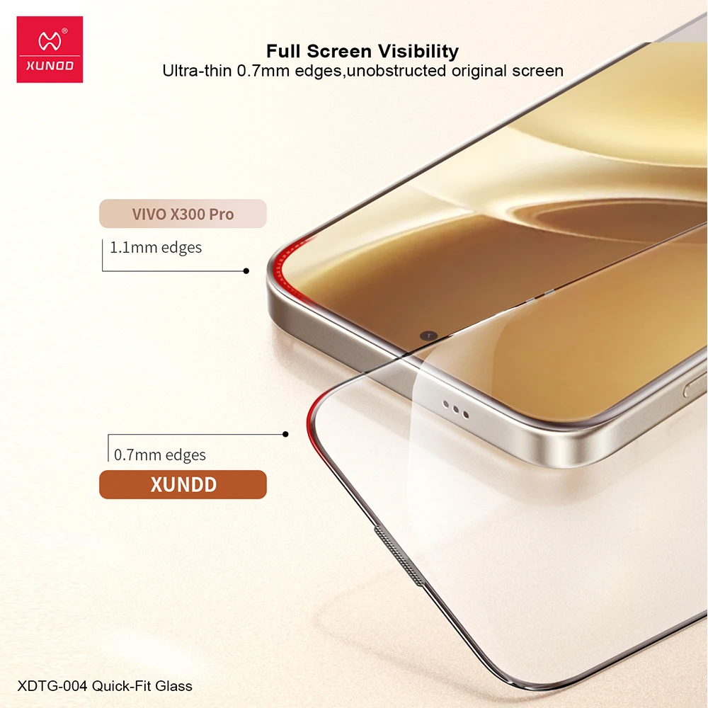 Xundd Tempered Glass Screen Protector For VIVO X300 Pro/X300 2.5D HD Anti-Scratch Fast Install Glass  For VIVO X300 Pro