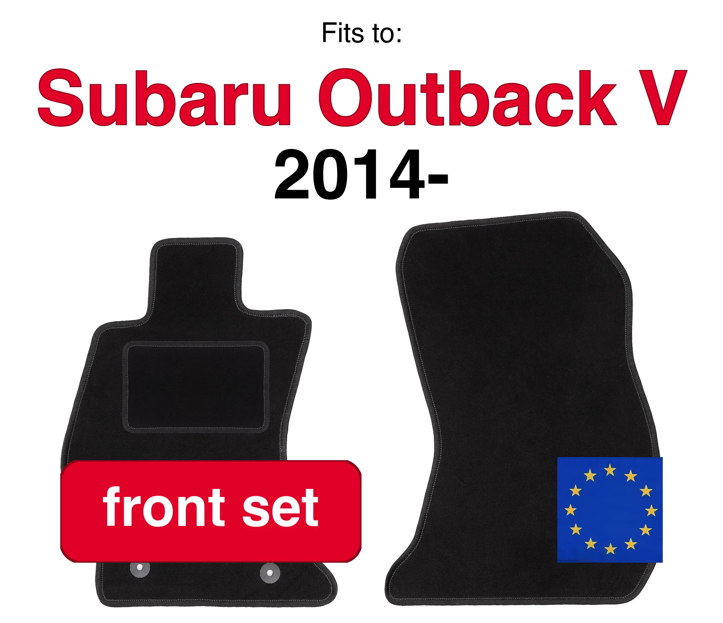 Tapis de sol avant en velours pour voiture, pour berline Subaru Legacy VI (2014-2019), noir (2 pièces), ensemble de tapis de sol avant pour voiture