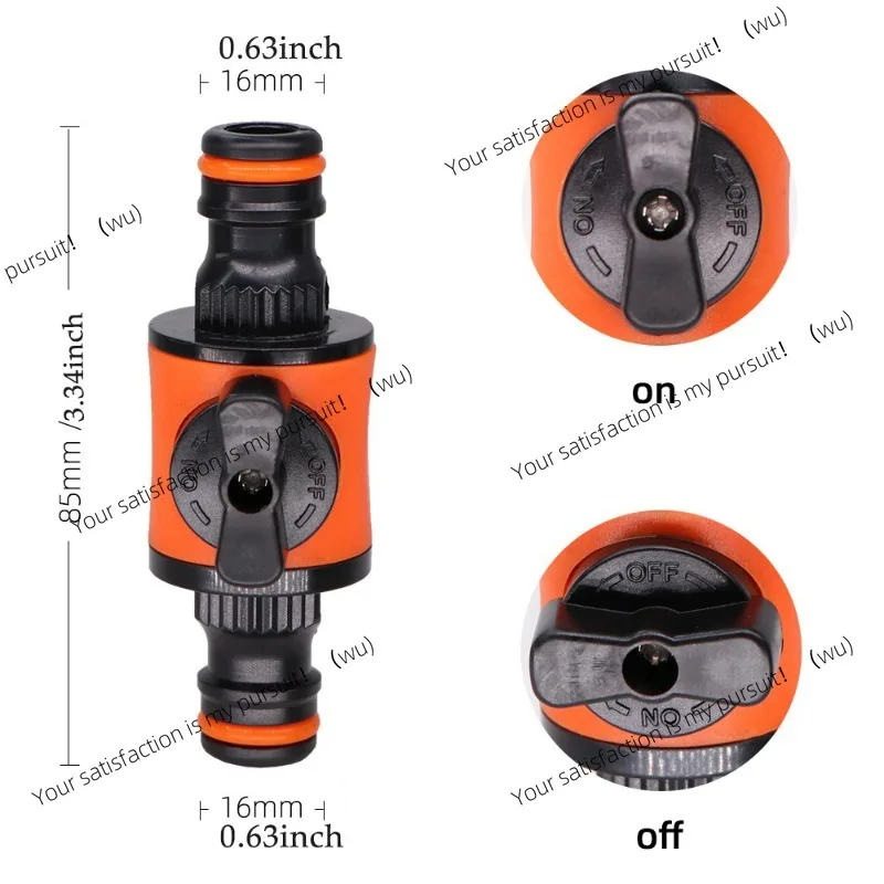 1PC/2PCS 16MM Equal Garden Hose Shut Off Valve Fitting Plastic Tubing Tap Adapter Quick Joint for Watering Irrigation Car Wash