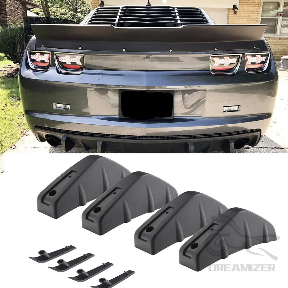 

Rear Bumper Lip Diffuser Splitter Spoiler Shark Fins Car Auto Bumper Lip Anti-crash For Chevrolet Chevy Camaro 2002-2022