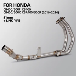 CBR500R Exhaust Headers Tube For Honda CBR400R CB500/CB400-F/X NX500 NX400 2016-2024 Motorcycle Exhausts Kit Racing Manifold
