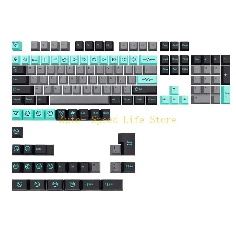 

02DA 135Keys Full Set Customized PBT Dye Subbed Keycap Cherry Profile Electric for Ke
