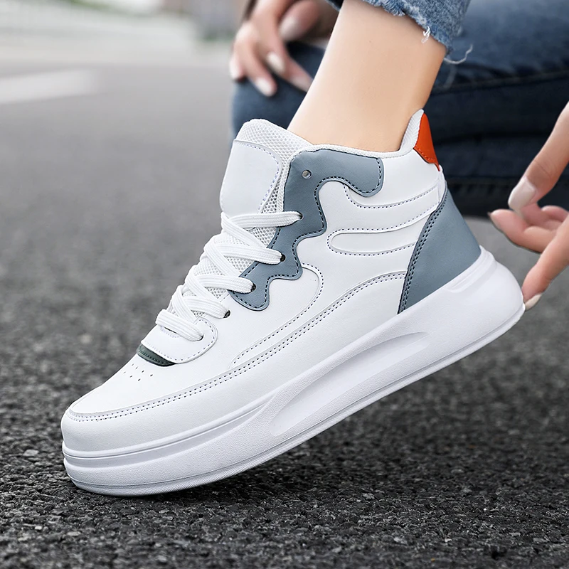 

Women Casual Hightop Skateboard Boots Girls Basketball Platform Sports Shoes Outdoor Gym Athletic Sneakers Tennis Sport Trainers