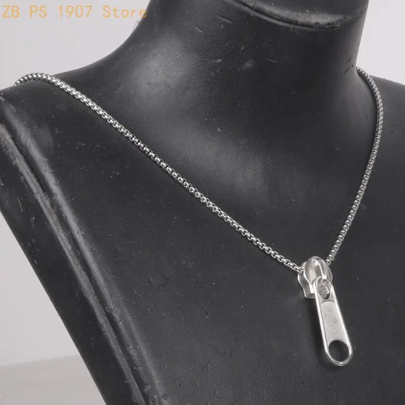 Zippers Charm Necklace Adjustable Length Clavicle Chain Unique Statement 55KA