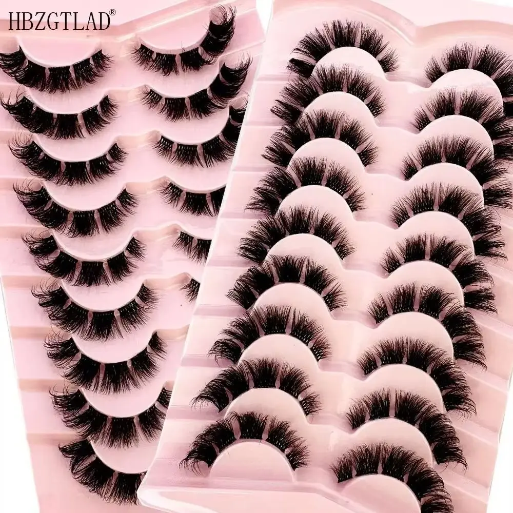 新しい9ペアまつげマンガまつげ3Dクリアバンドまつげナチュラルルックうっすらミンクまつげふわふわキャットアイまつげ個別まつげ