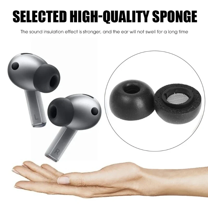 Memory Sponge Eartips for Samsung Galaxy Buds3 Pro Tip Earbuds in Ear Bluetooth Headset Replacement Earplug for Galaxy Buds3 Pro