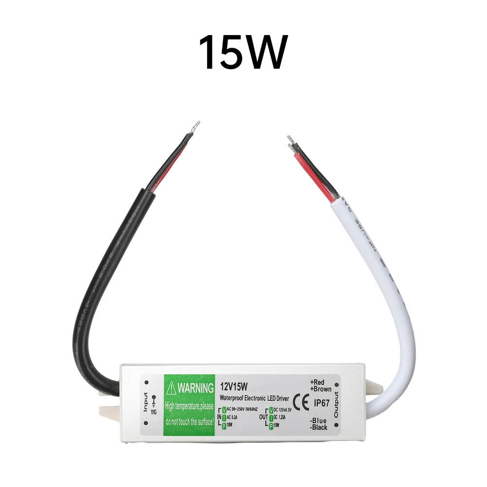 AC 90~250V To DC 12V Voltage Inverter LED Power Driver 10W 15W Waterproof LED Light Switching Power Module