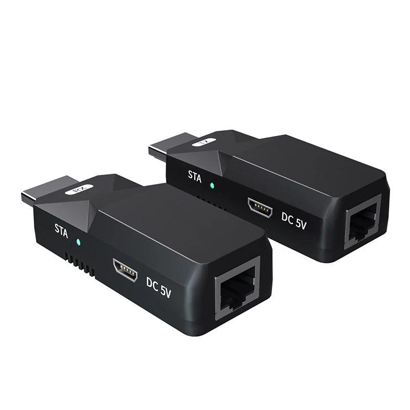 50m HDMI-Compatible Extender over Cat6 Ethernet Cable 1080P to RJ45 Repeater Extender Video Lossless Signal Transmit for PC HDTV