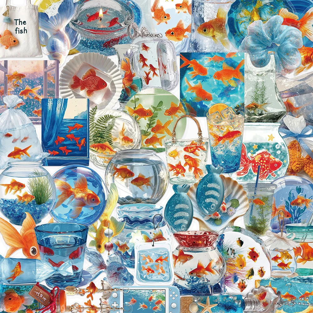 10/30/50pcs Cute Cartoon Goldfish INS Style Stickers Aesthetic Graffiti Sticker DIY Helmet Motorcycle Luggage Waterproof Decals