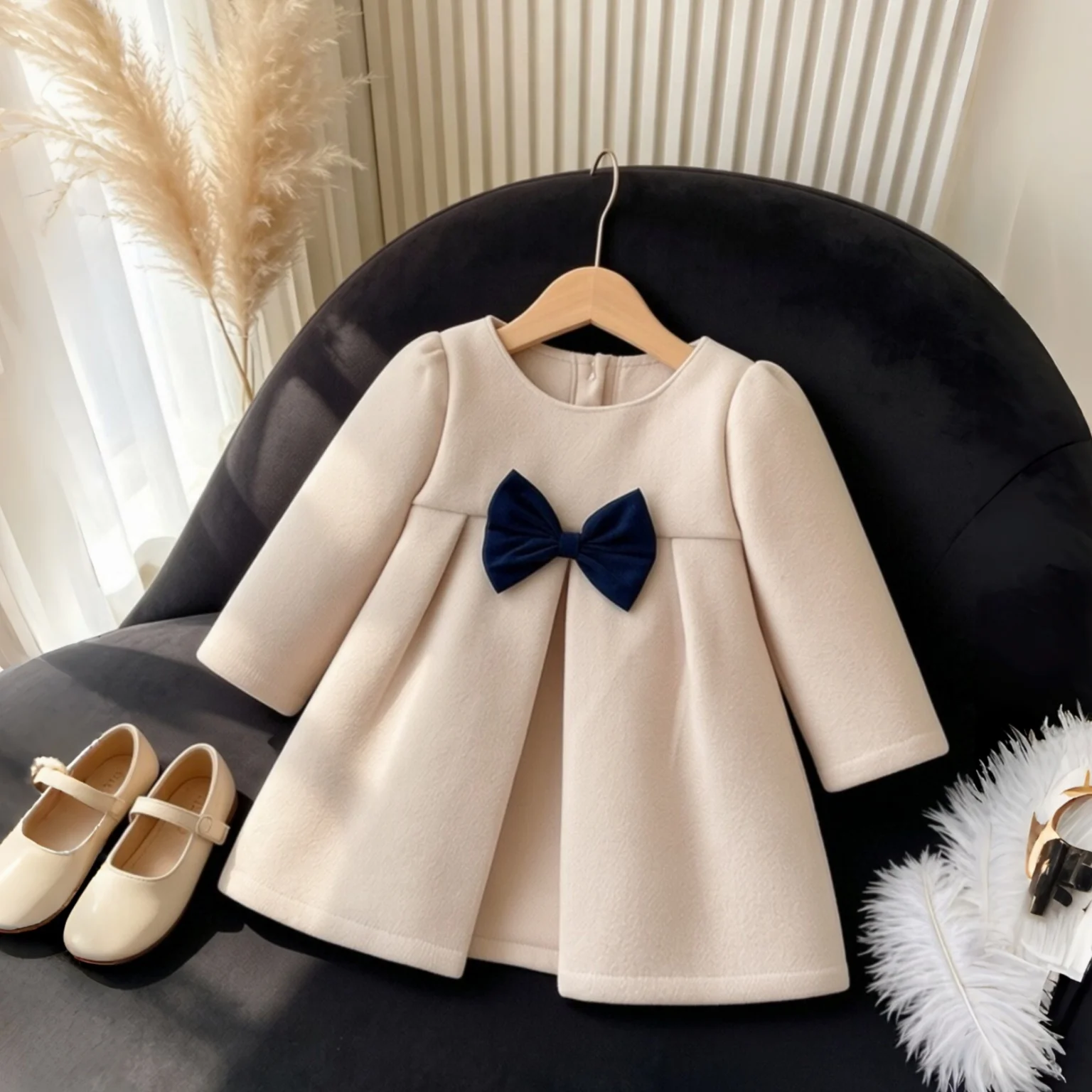 Autumn And Winter Baby Girl Dress Long Sleeved Fashionable Casual Girl Daily Outdoor Wear Party Princess Dress Children's Dress