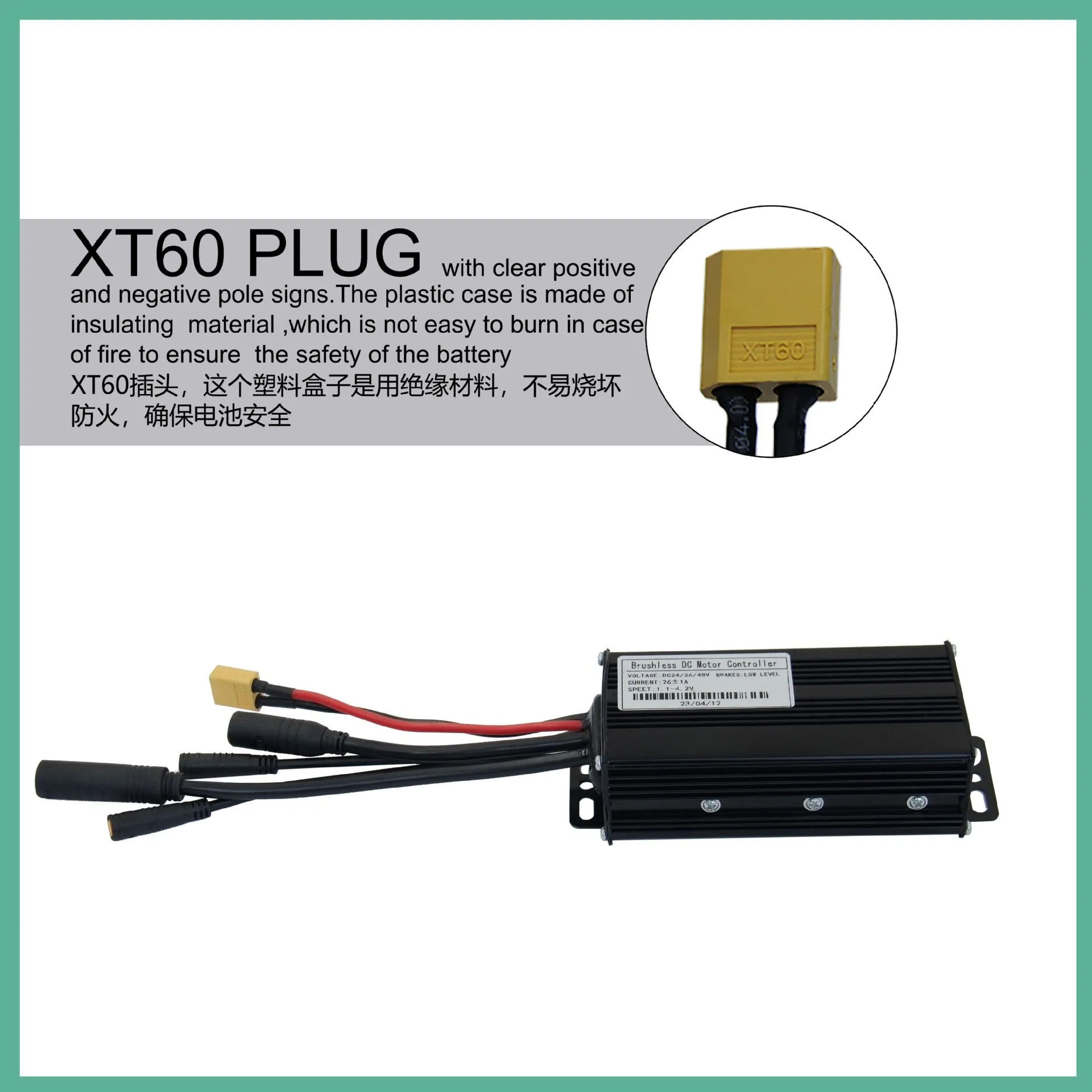 Ebike 24 فولت/36 فولت/48 فولت كبير 9 Mosfets 26A ثلاثة وضع موجة جيبية فرش تحكم WP التوصيل ، ملحقات الدراجة ، لمحرك 500 واط/700 واط
