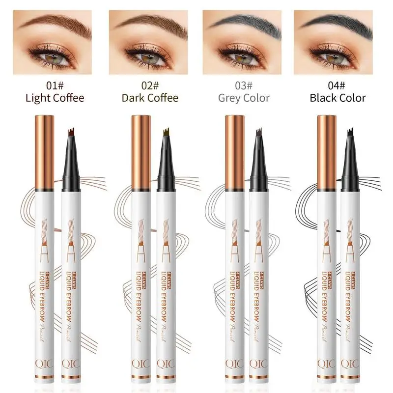 Eyebrow Pencil 4-Claws Eyebrow Liquid Pen Waterproof Soft Smooth Lasting Molding Precise Eyebrow Definer Creating Vivid Eyebrow