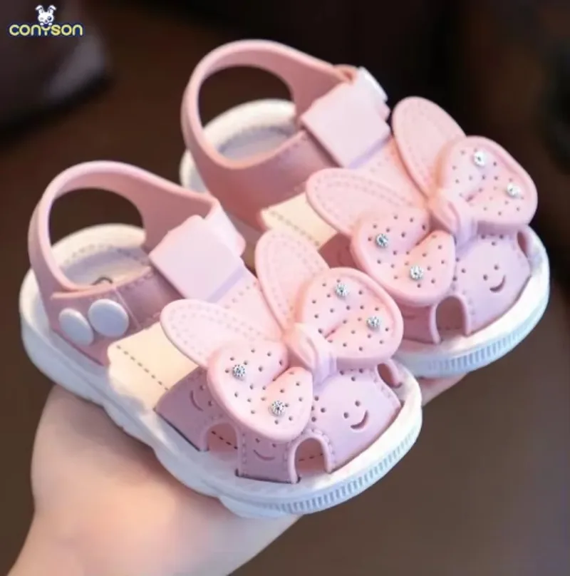 

Conyson Solid Bow Children Summer Shoes Cute PVC Beach Non Slip Sandals For Baby Girls Footwear Soft Infant Kids Fashion Sandals