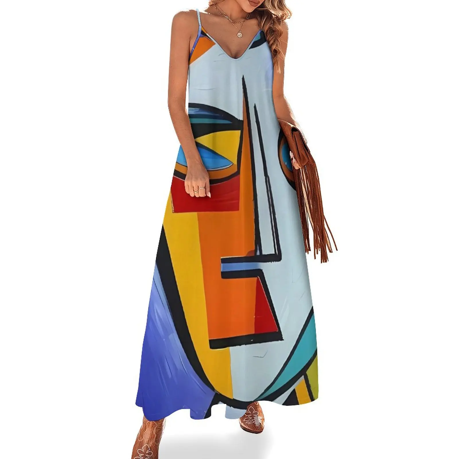 

Cubist 2 Sleeveless Dress summer dress woman 2024 trendy Elegant gown