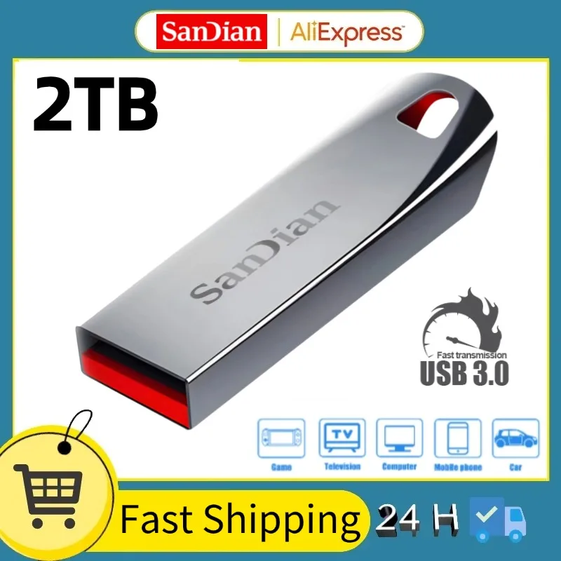 오리지널 USB 플래시 드라이브 메모리 스틱, USB 3.0, 2TB, 1TB, 512GB, 256GB, 128GB, USB 드라이브, U 디스크, 미니 펜드라이브, 외장 스토리지