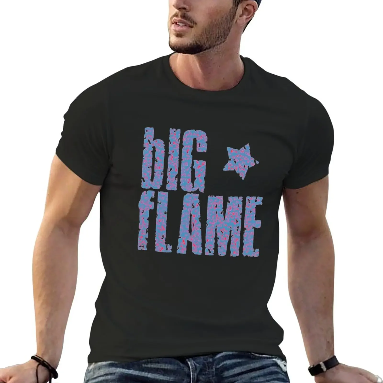 New Big Flame T-Shirt customized t shirts t shirt man mens vintage t shirts