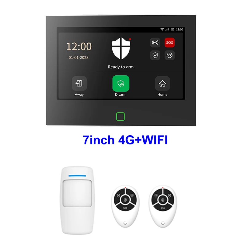 DIY Customized 7 Inch Big Screen Home Alarm Host Kit Wireless 4G WiFi Full Touch Panel Smart Tuya APP Control Security System