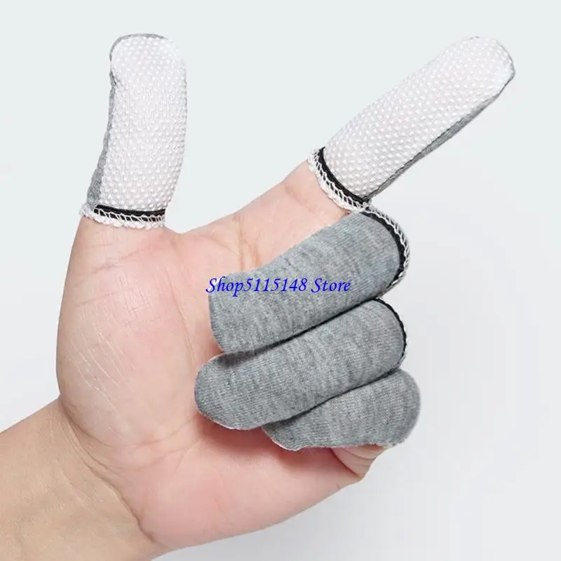 F3MA厚い快適な快適なノンズスリップワークフィンガーカバー通気性のある綿素材と柔軟な弾性バンドでガードスリーブ