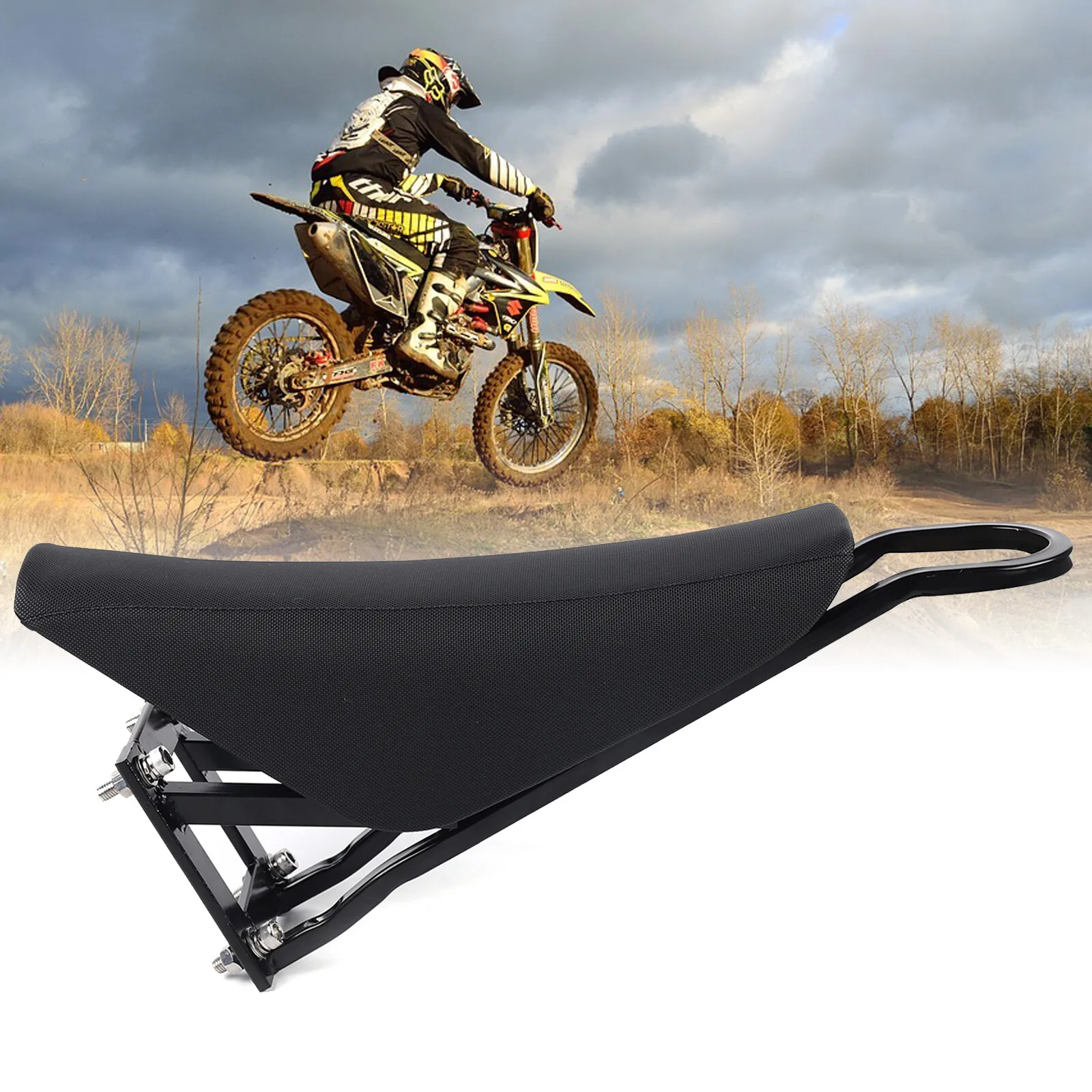 Motorcycle Saddle Seat E-bike Saddle for Stealth Bomber Beach Cruiser with Multiple Set Screws Triangular Structure for Electric Mountain Bikes, Beach Iron Cruisers, Motorcycles