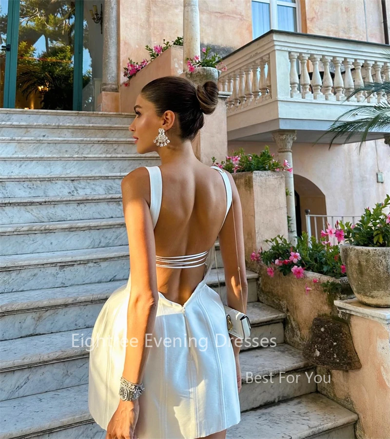 Eightree White Short Wedding Dress Spaghetti Straps Bride Evening Dress Wedding 2024 Elegant Bridal Party Gowns випускне плаття