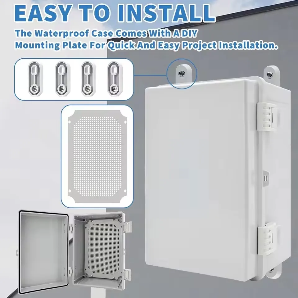 IP66 Electrical Plastic Enclosure ABS Power Junction Box Outdoor Waterproof Distribution Box for Electric Instrument Project