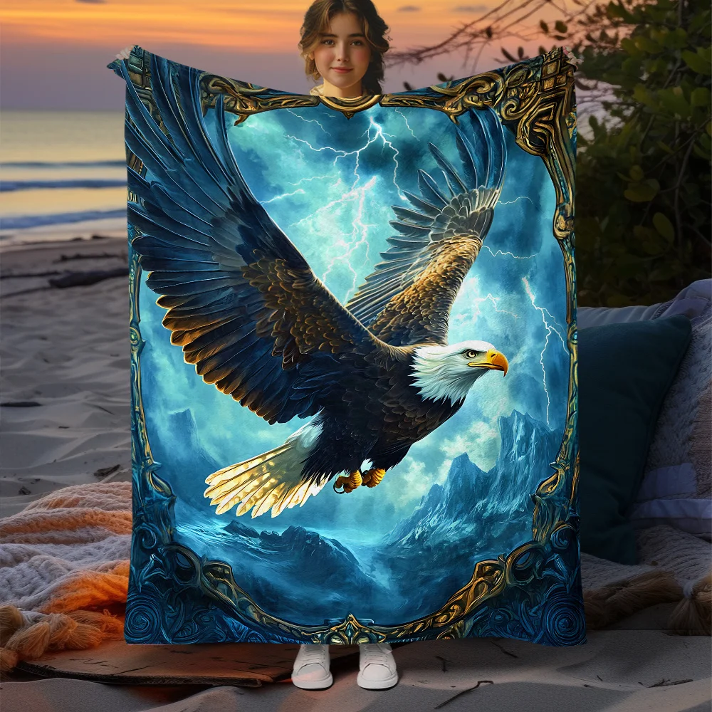 Epic Eagle Art Throw Blanket Flanel Fleece Home Decor Couch Throw Majestic Blue Sky Wildlife Napping Gift for Sofa Winter Accent