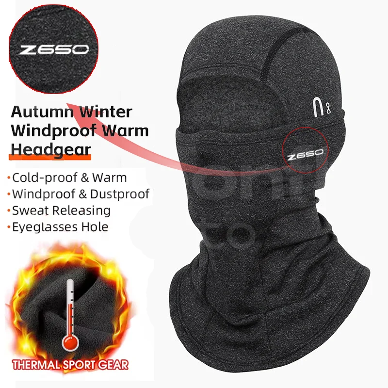 

For KAWASAKI Z650 Z 650 2020 2019 2018 2017 Winter Warm Tactical Balaclava Motorcycle MTB Full Face Windproof Mask Thermal Sport
