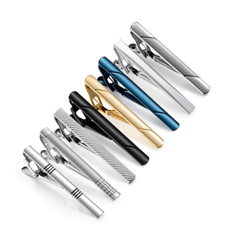 7/8/10 PCS Tie Clip Set With Gift Box Wedding Guests Gifts Metal Man Shirt Cufflinks Men\'s Gift For Husband Luxury Jewelry