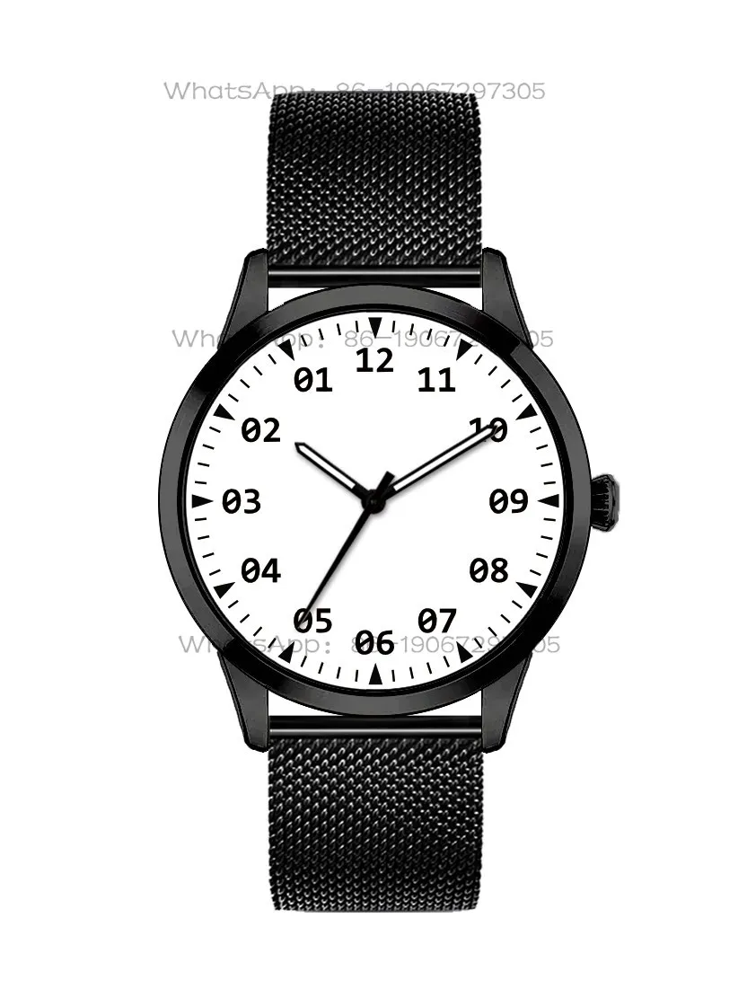 Simple Counterclockwise Reverse Running Time Left-Handed Personalized Waterproof Unisex Teen Student Watch Custom Engraving