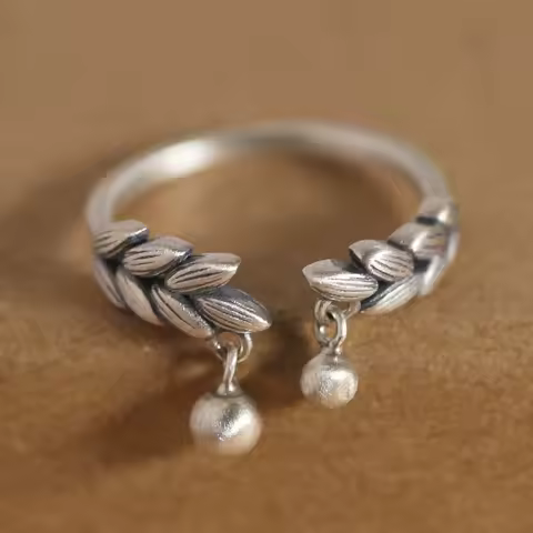 925 Sterling Silver Rings for Women Men Couple Minimalist Handmade Simple Wheat Ring Party Jewelry Gift Prevent Allergy