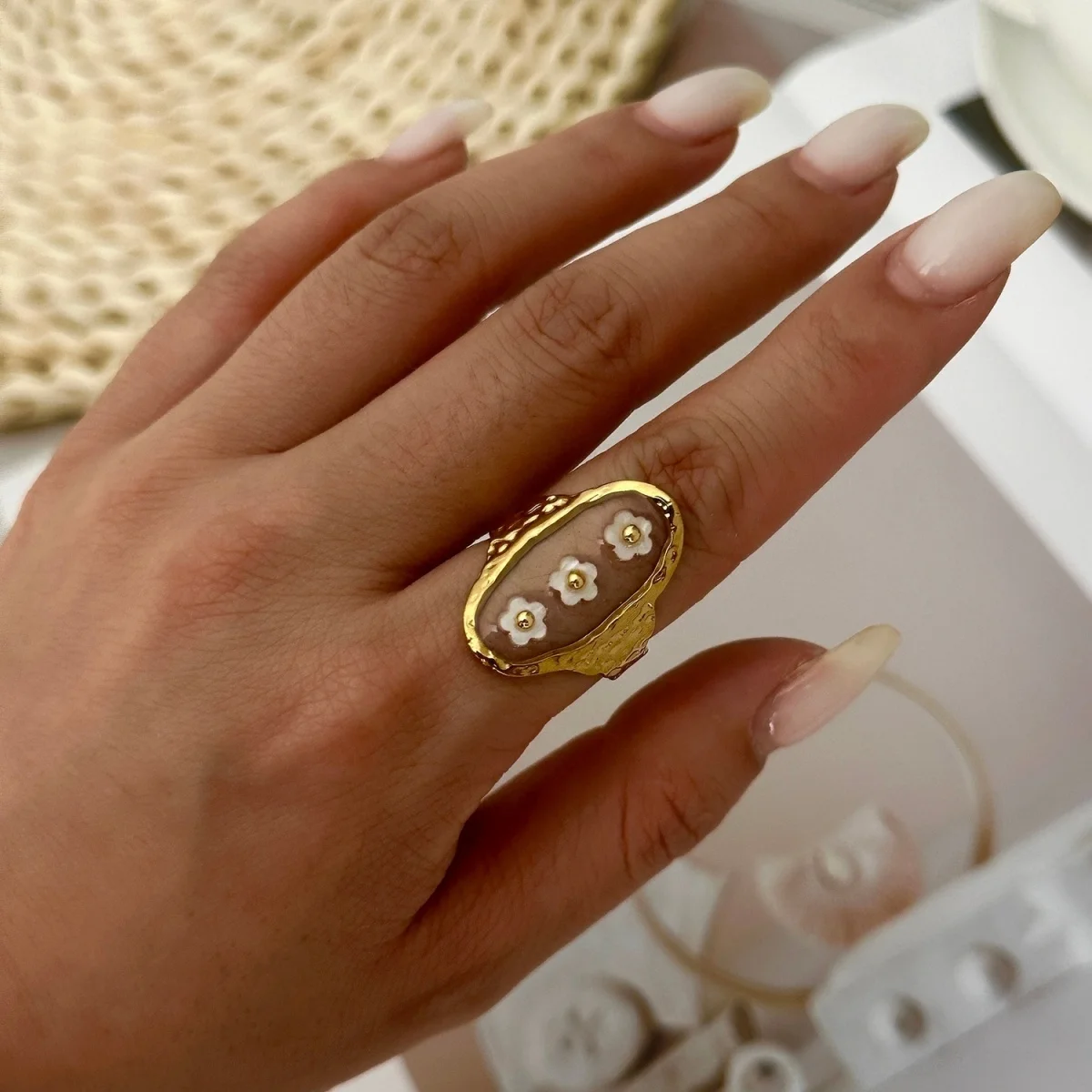 Vintage-Ringe mit Blumen-, Ranken- und Blattmotiven, spiralförmig gewickelt, mit Schlangenmuster, für Damen und Herren, aus Edelstahl, geometrische Ringe, Schmuck. – Detail 11