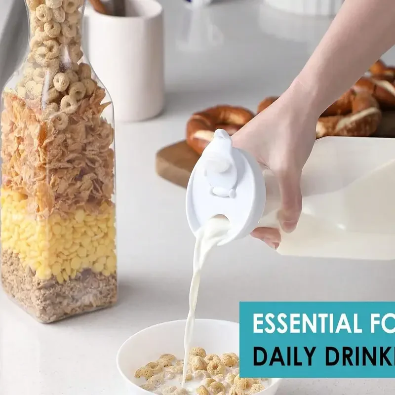 

1pcs Juice Bottle Large Capacity Milk Cold Water Pitcher Reusable Airtight Leak Proof 1L Water Bottle With Lid Kitchen Tool