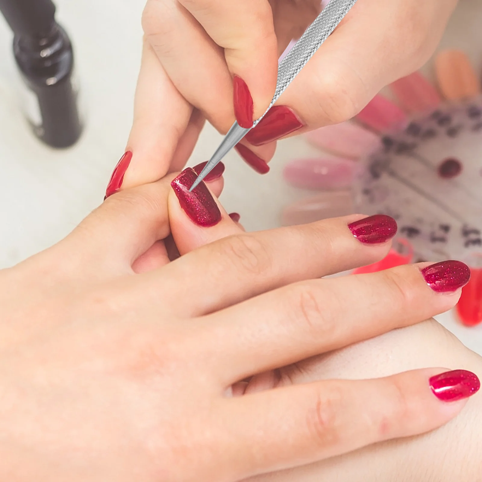 

4pcs Stainless Steel Cuticle Pusher Art Tool Dead Skin Remover Manicure Pedicure Cleaner Nail Scraper Cuticle Trimmer Nail Tools