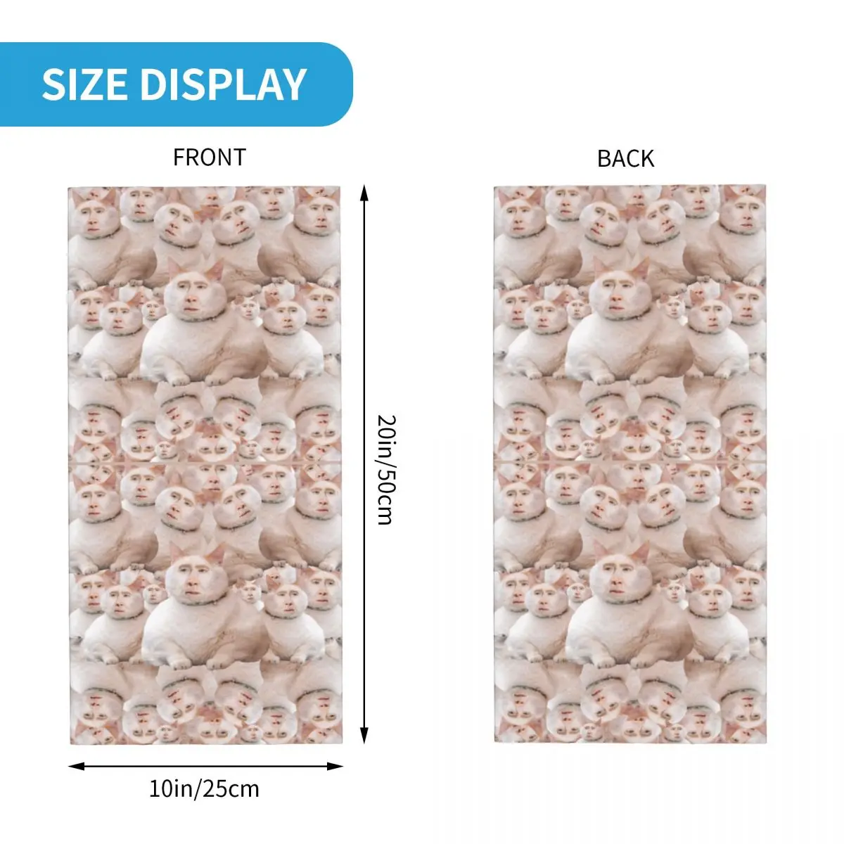 Pañuelo personalizado divertido Nicholas Cage Cat Meme, calentador de cuello de invierno para mujer, bufanda envolvente a prueba de viento para la cara, diadema de polaina de esquí