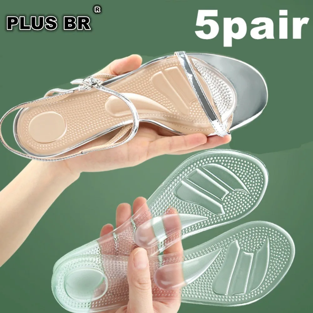 

5 пар женских силиконовых накладок на пятки (7-точечные), противоскользящие, регулируемые по размеру, для высоких каблуков