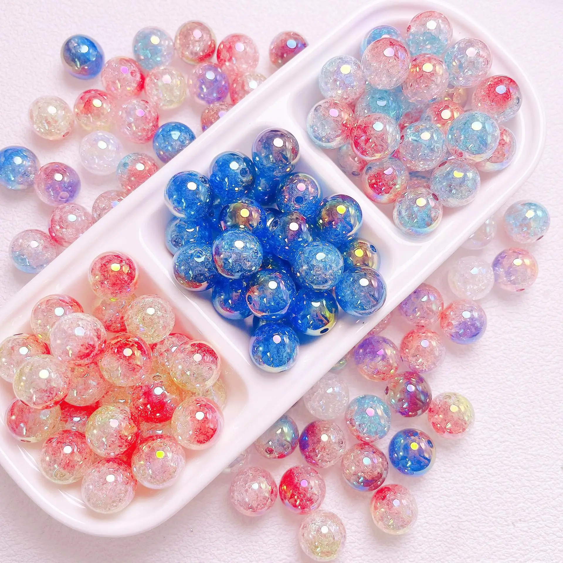 10pcs/lot Trendy New 16mm Glitter AB Colors Round Gumball Acrylic Bubblegum Jewelry Beads Fit Bracelet Necklace Earring