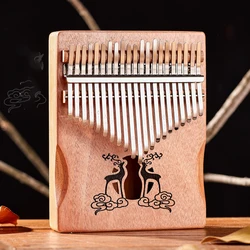 Hluru Kalimba 21 Keys 17 Keys Mahogany Wood Kalimba with Hole Mbira For Beginner Musical Instrument