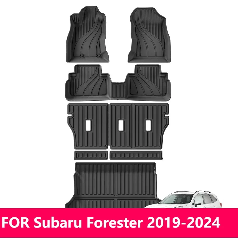 

Пользовательские 3D коврики TPE для Subaru Forester 2019-2024, водонепроницаемая черная подкладка для грузовика и коврик в багажник, американская версия