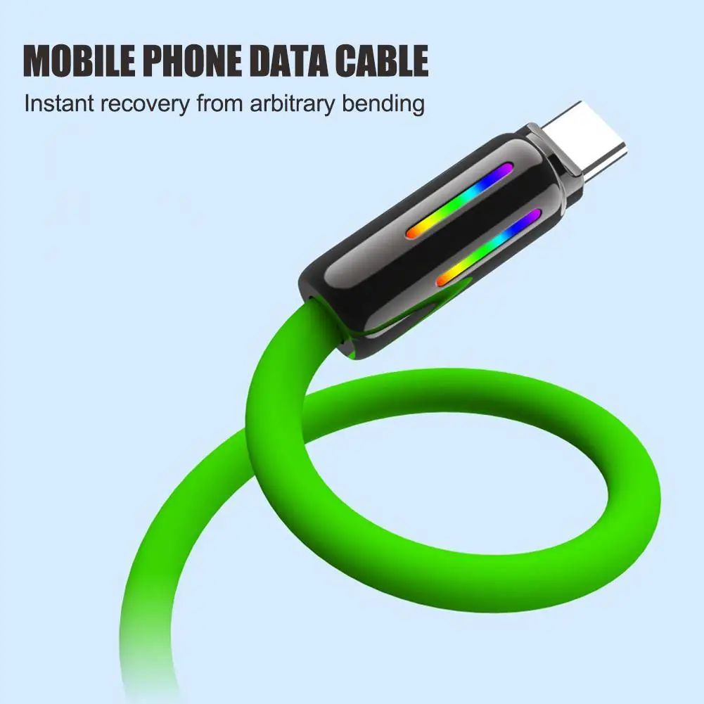 240W 4-in-1 Fast Charging Data Cable Colorful RGB Breathing Light Type-c To Type-c High-speed Transmission Charger Cable