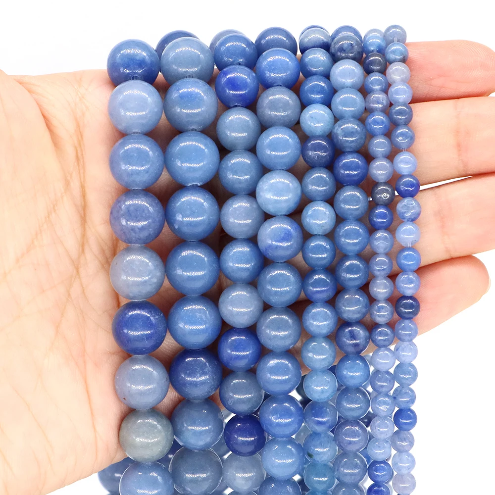 4/6/8/10mm Natural Stones Blue Aventurine Beads Healing Crystals Loose Spacer Gems Bead for Jewelry Making DIY Bracelet Necklace