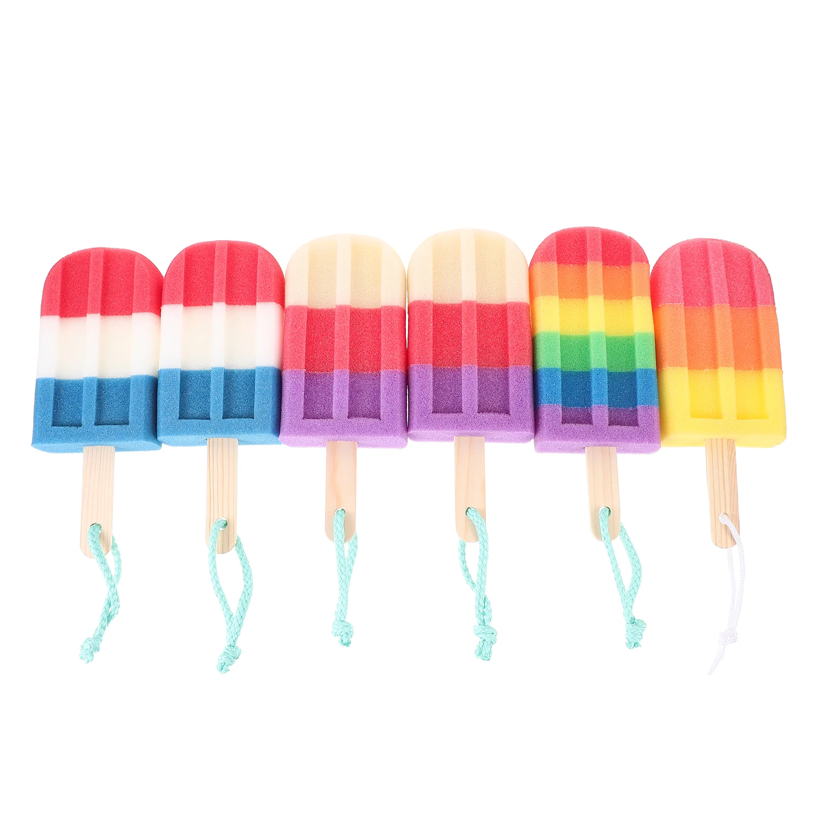 

6pcs Shower Sponge Waffle Shaped Body Pouf for Cleaning Exfoliating Skin Scrubber Bath Accessories Travel Use Bath