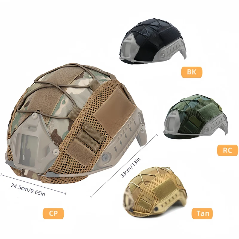 zlangsports Tactical Helmet Cover for Fast Helmet, Airsoft Paintball Military Helmet Cover, Camouflage, with Elastic Cord