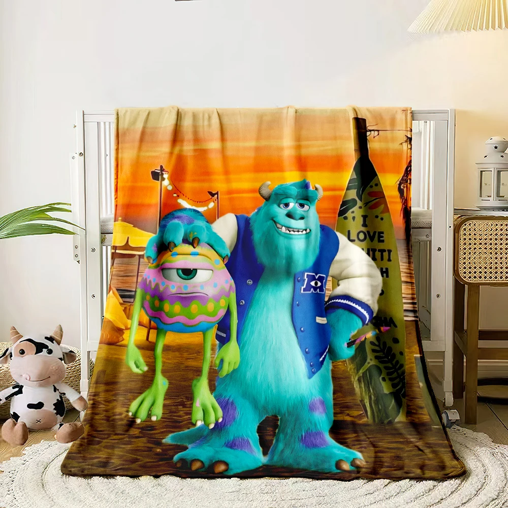 MINISO Monsters Inc Cartoon Print Blanket.Warm and Comfortable Flannel,Bedroom,Sofa,Bed,Chair Picnics,Trip, Camp,Blankets.