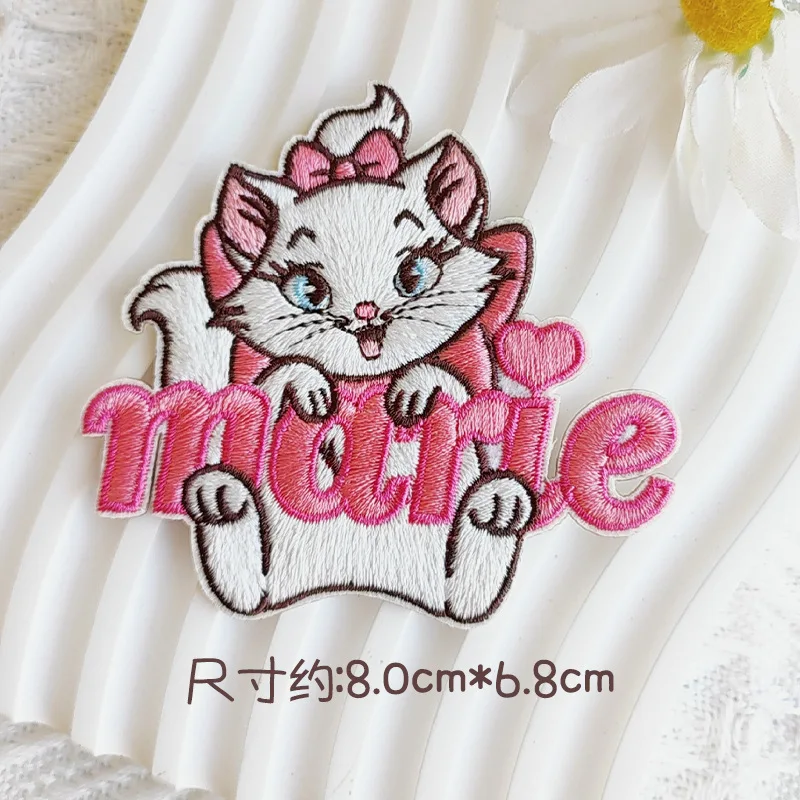 Disney Marie Cat Kawaii Pasting Embroidery Diy Clothing Decoration Accessories Patch Patch Girl Backpack Decoration Cloth Patch