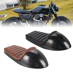 Motorcycle Retro Cafe Racer Driver Seat w/ Cowl Cover For Honda Scrambler Cruiser Bagger Naked Chopper K100RS R NINE T Universal