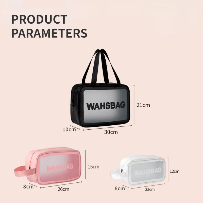 PU Women Travel Storage Bag Cosmetic Bag Makeup Bag Travel Organizer Bags Waterproof Washbag Transparent Cosmetic Cases Toiletry