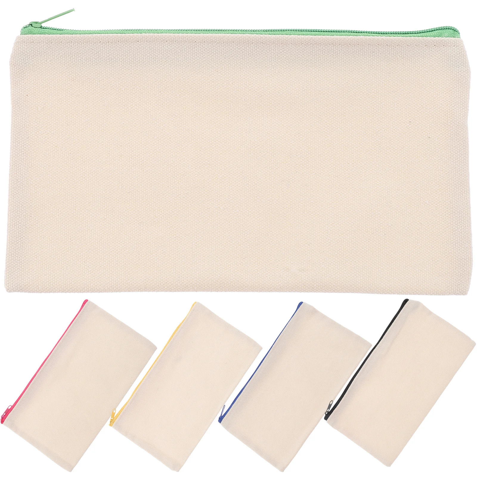 5 個の絵画ブランクキャンバスバッグ DIY グラフィティ鉛筆ケース化粧ポーチトラベルジッパーオーガナイザークラフトストレージユーティリティ
