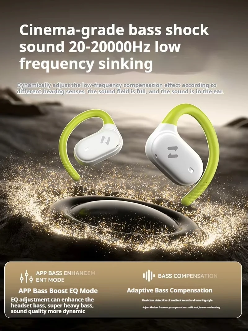 Havit OWS FIT02A Open True Wireless Headset Long Battery Life IPX5 Waterproof Bluetooth 5.4 Earphones Custom Gaming Earbuds