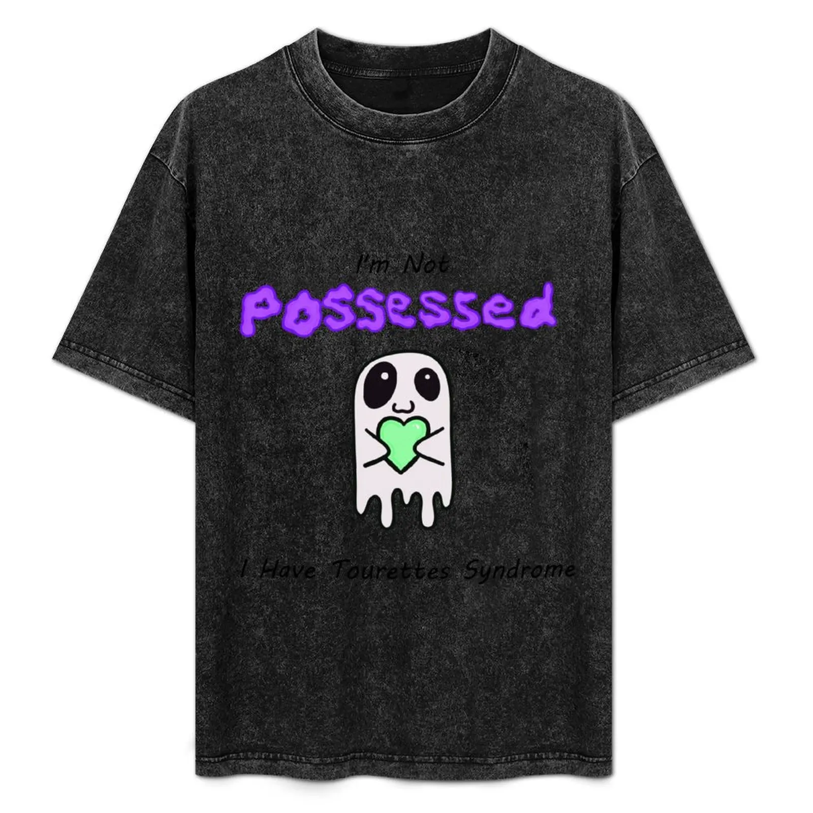

Funny Tourettes Syndrome Awareness Ghost T-Shirt Work Short Sleeve Cotton Top