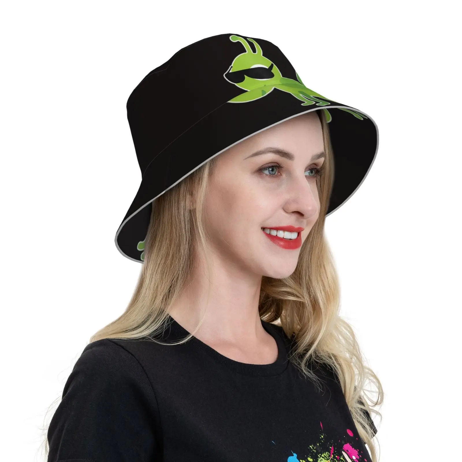 Grasshopper Cute Sunglasses Insect B Best Design Bucket Hat Outdoor Sports Breathable Present Fashion Cap Grasshopper Cute